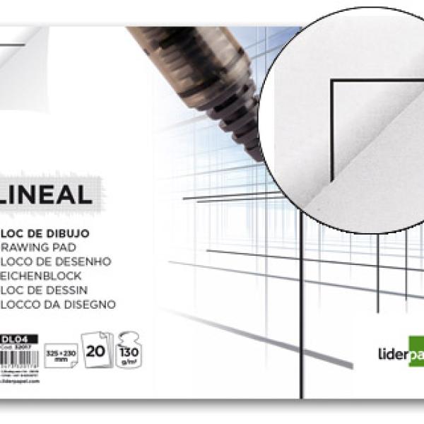 Bloco de Desenho Lineal Colado 230X325mm 20F 130g/m2 c/ Esquadria