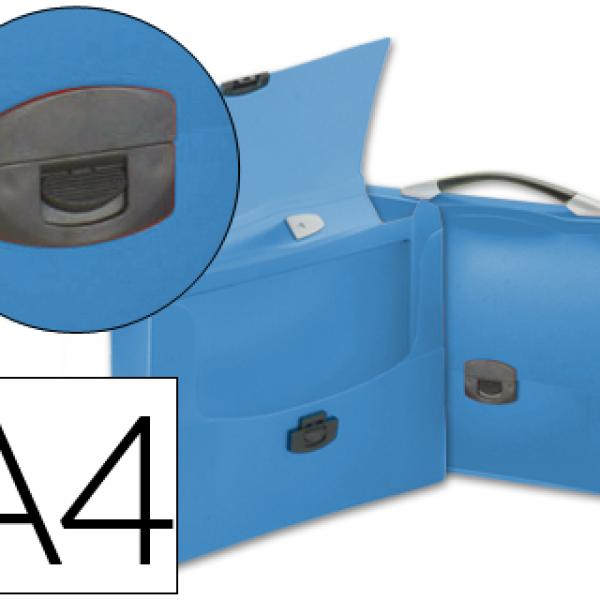 Pasta Porta Documentos Beautone Polipropileno Din A4 Azul Transparente c/ Asa
