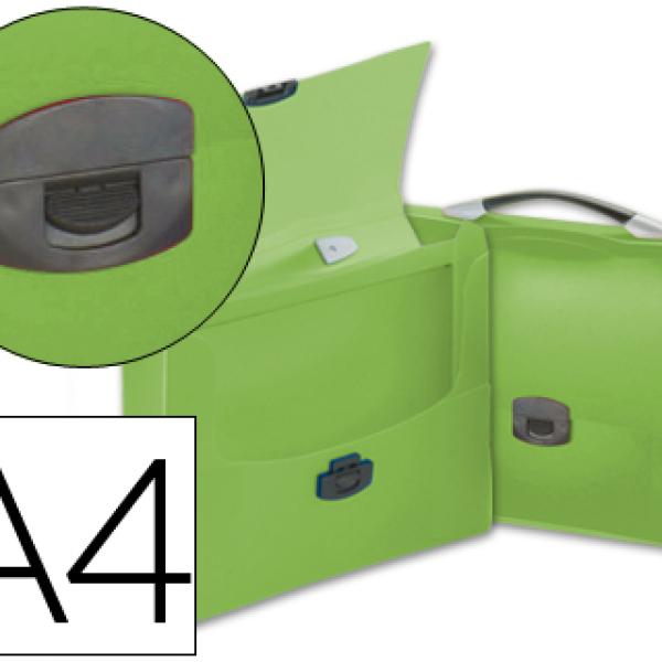 Pasta Porta Documentos Beautone Polipropileno Din A4 Verde Transparente c/ Asa