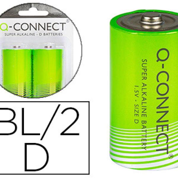 Blister 2x Pilhas Alcalinas D / LR20 - Q - CONNECT