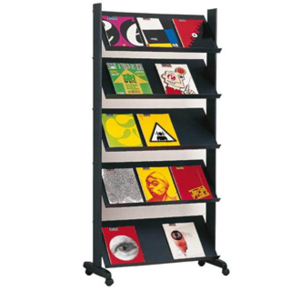 Expositor Paperflow de Chao Metalico Preto c/ Rodas 1650x380x825 mm