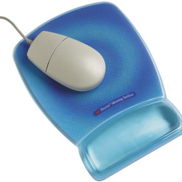 Tapete Para Rato Com Apoio De Pulsos Na Cor Azul - 3M