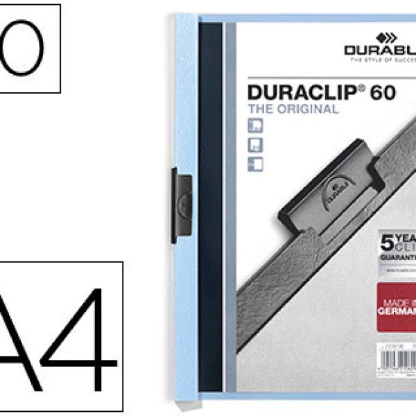 Pasta Dossier Durable, C/Clip Lateral, A4, 60 Folhas Azul