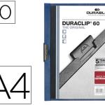 Pasta Dossier Durable, C/Clip Lateral, A4, 60 Folhas Azul Escuro