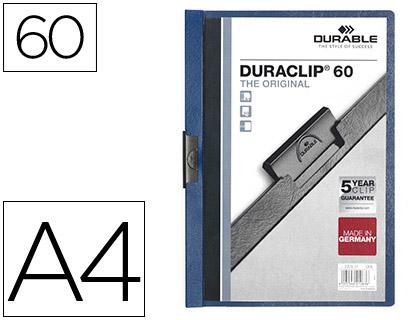 Pasta Dossier Durable, C/Clip Lateral, A4, 60 Folhas Azul Escuro