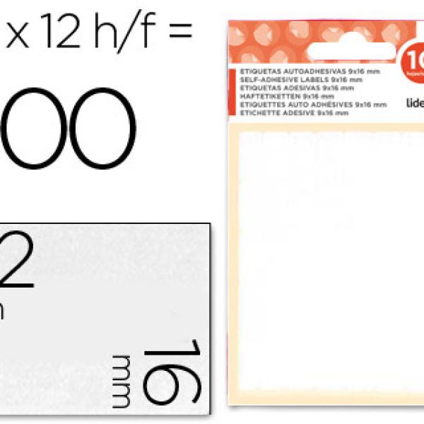 Etiquetas Adesivas 10 + 2 Folhas, 16X22 mm, 300 Etiquetas