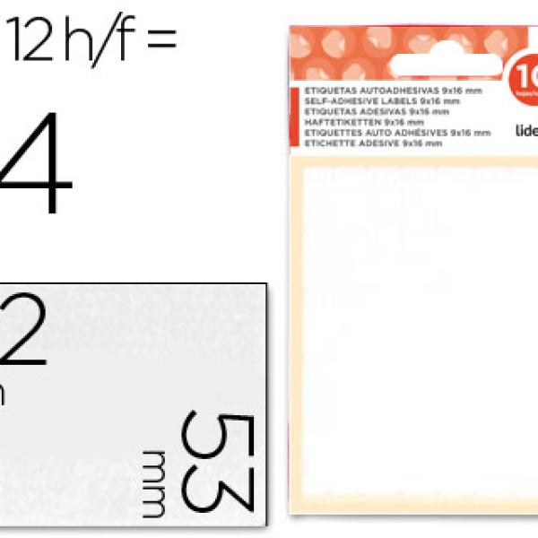 Etiquetas Adesivas 10 + 2 Folhas, 53X82 mm, 24 Etiquetas