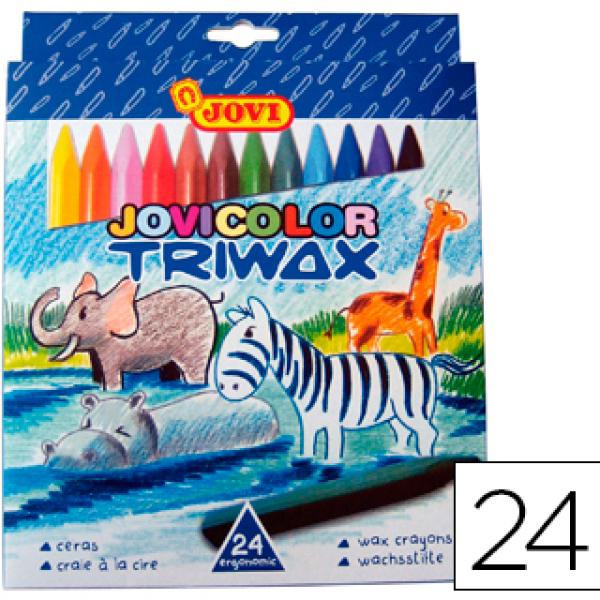Lápis de Cera Jovicolor Triwax c/ 24 Unidades