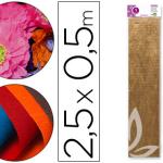 Papel Crepe em Celofane 50 cm X 2,5 M. Dourado Metalizado