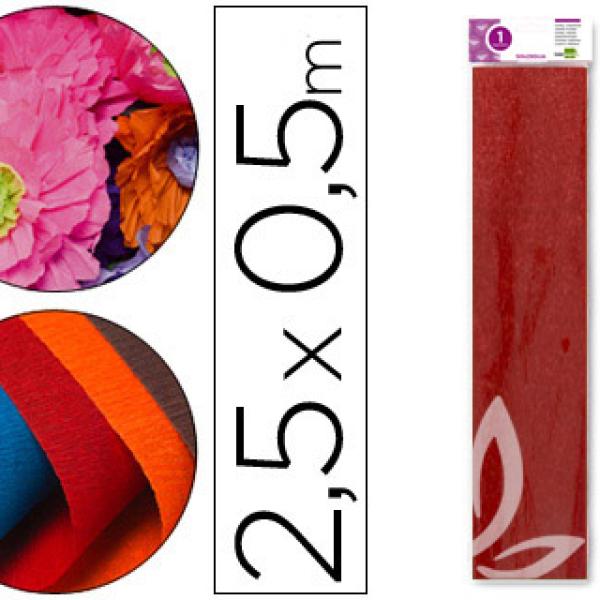 Papel Crepe em Celofane 50 cm X 2,5 M. Vermelho Metalizado