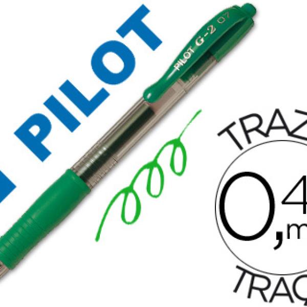 Caneta Pilot G - 2 Verde Tinta Gel - Retratil - Com Grip