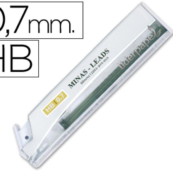 Minas Grafite 0,7 mm Hb Tubo de 12 Minas