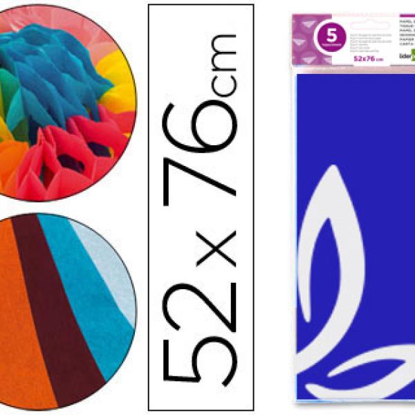 Papel Seda 52 X 76 cm. 18 Gr/M2. Azul