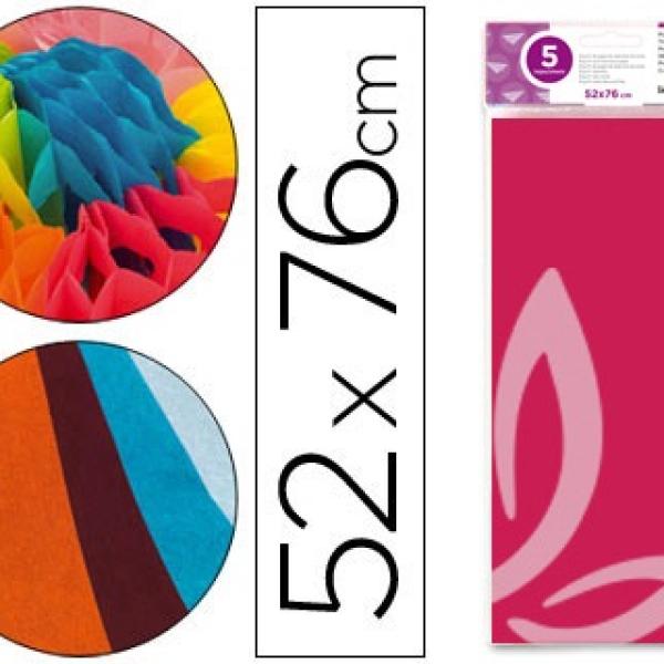Papel Seda 52 X 76 cm. 18 Gr/M2. Rosa Forte