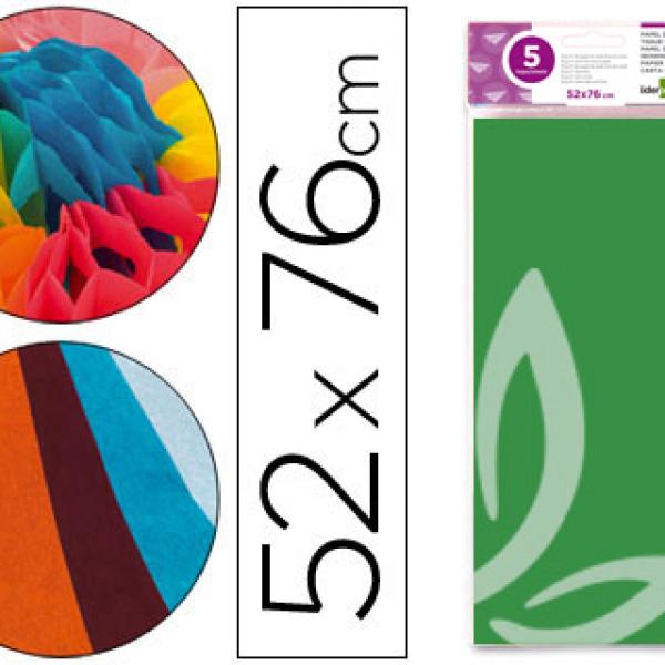 Papel Seda 52 X 76 cm. 18 Gr/M2. Verde