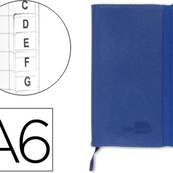 Livro Apontamentos Com Indice Din A6 Azul
