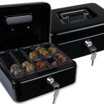Cofre Q - Connect c/ Bandeja p/ Moedas 200X90X160 mm Preto