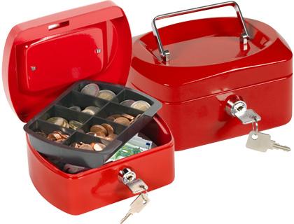 Cofre Q - Connect c/ Bandeja p/ Moedas 152X80X115 mm Vermelho