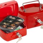 Cofre Q - Connect c/ Bandeja p/ Moedas 152X80X115 mm Vermelho