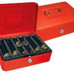 Cofre Q - Connect c/ Bandeja p/ Moedas 250X90X180 mm Vermelho