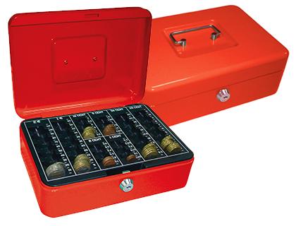 Cofre Q - Connect c/ Bandeja p/ Moedas 250X90X180 mm Vermelho