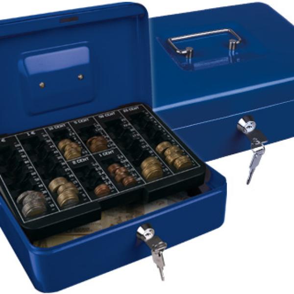 Cofre Q - Connect c/ Bandeja p/ Moedas 250X90X180 mm Azul
