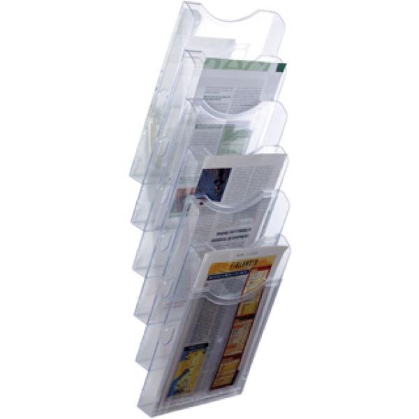Expositor Mural Archivo c/ 6 Estantes p/ A4 - 665x155x239 mm