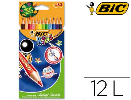 Lápis de Cores Bic Kid Evolution Estojo de 12 Cores Sortidas Mina Ultra Resistente
