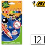 Lápis de Cores Bic Kid Evolution Estojo de 12 Cores Sortidas Mina Ultra Resistente