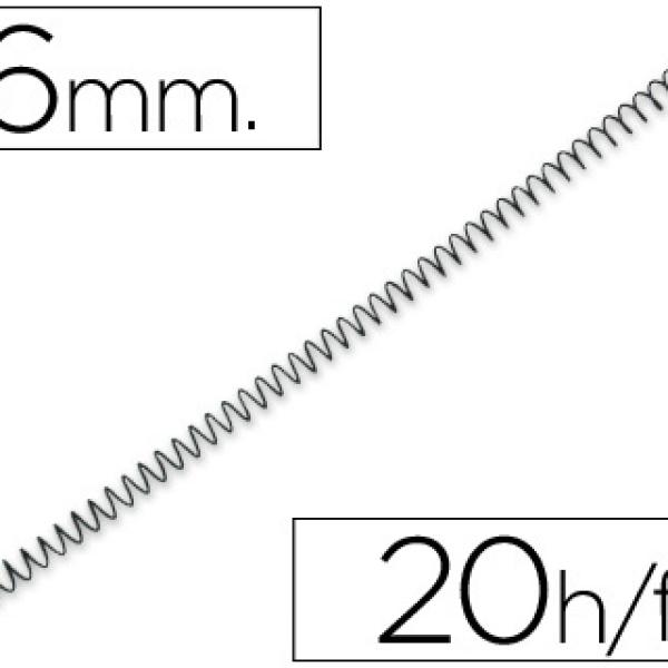 Espiral Metalico Yosan Preto Passo 64 5:1 6 mm Calibre 1,00mm