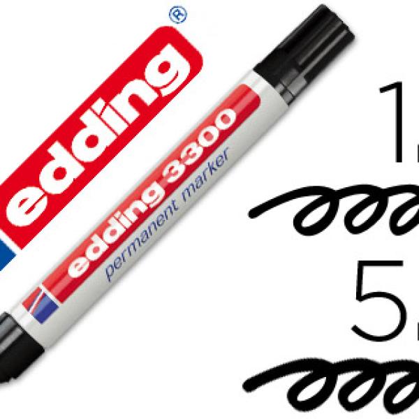 Marcador Edding 3300 N.1 Preto - Ponta Biselada