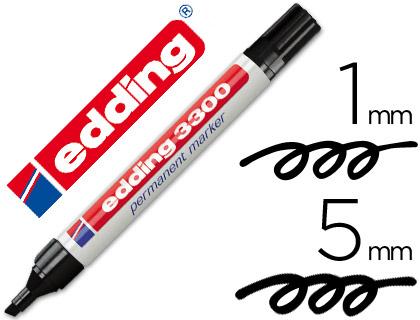 Marcador Edding 3300 N.1 Preto - Ponta Biselada