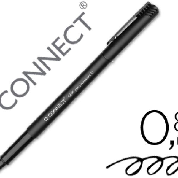 Marcador Q - Connect Retroprojecao Ponta Fibra Media Redonda 0.8 mm Permanente Preto