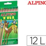 Lápis de Cores Alpino Tri Estojo de 12 Cores Sortidas