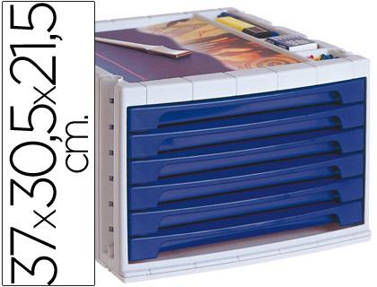 Bloco Classificador de Secretaria c/ 6 Gavetas Azul Opaco