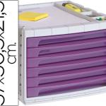 Bloco Classificador Q - Connect de Secretaria 37X30,5X21,5 cm Bandeja Organizadora Superior 6 Gavetas