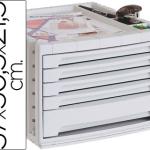 Bloco Classificador de Secretaria 37X30,5X21,5 cm Bandeja Organizadora Superior 5 Gavetas Cinza