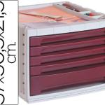 Bloco Classificador de Secretaria 37X30,5X21,5 cm Bandeja Organizadora Superior 5 Gavetas Bordeaux
