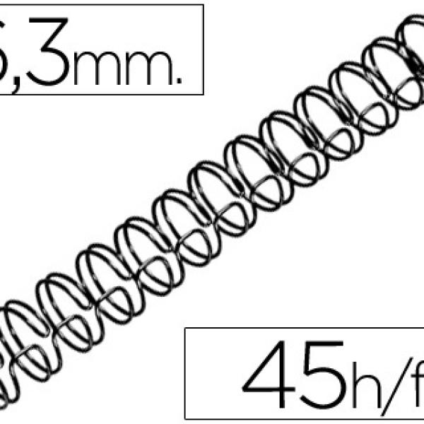 Espiral Gbc Preta Modelo Wire 3:1 6,3 mm N.4 c/ Capacidadee p/ 45 Folhas
