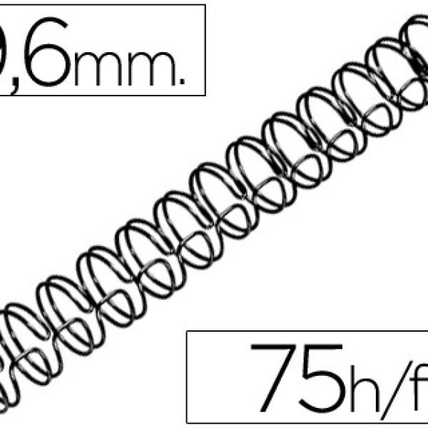 Espiral Gbc Preta Modelo Wire 3:1 9,5 mm N.6 c/ Capacidadee p/ 75 Folhas