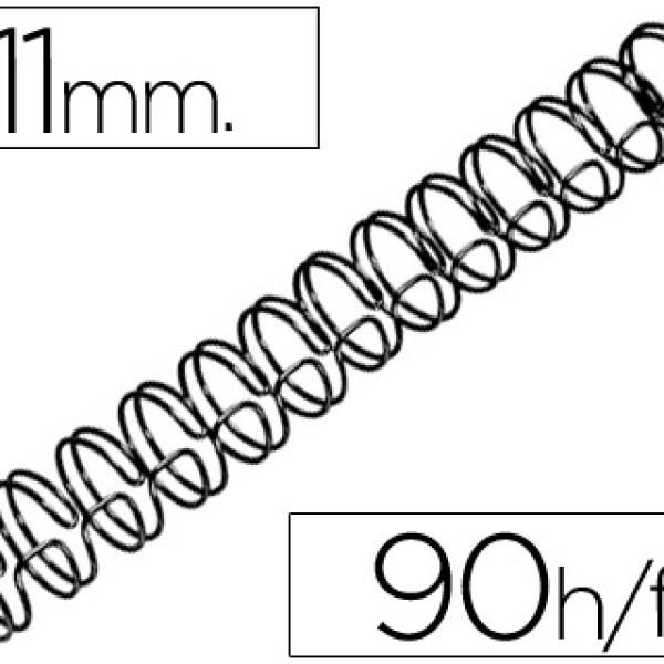 Espiral Gbc Preta Modelo Wire 3:1 11 mm N.7 c/ Capacidadee p/ 90 Folhas
