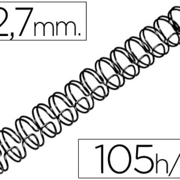 Espiral Gbc Preta Modelo Wire 3:1 12,7 mm N.8 c/ Capacidadee p/ 105 Folhas