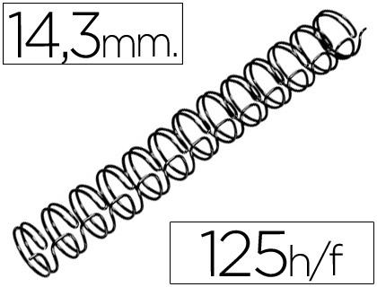 Espiral Gbc Preta Modelo Wire 3:1 14,3 mm N.9 c/ Capacidadee p/ 125 Folhas
