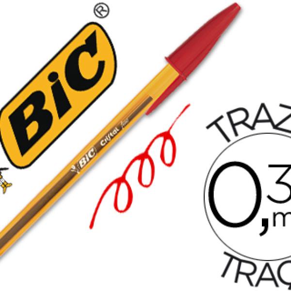 Caneta Bic Cristal Ponta Fina Vermelho