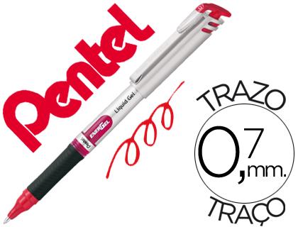 Roller Pentel Bl17 Energel Ponta Metal Vermelho
