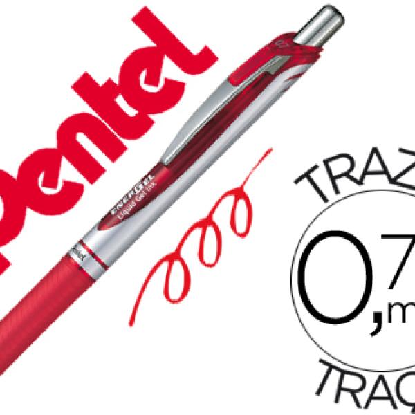 Roller Pentel Bl77 0,7 mm Energel Rectractil Vermelho