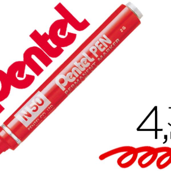 Marcador Pentel N50 Permanente Vermelho