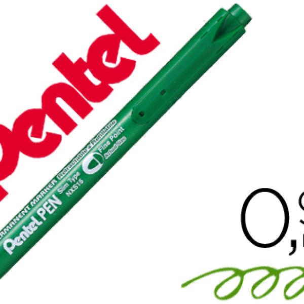 Marcador Pentel Nxs15 Permanente Retratil 4,5 mm Verde