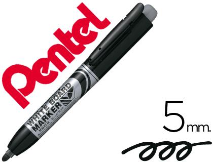 Marcador Pentel Mwx5M Quadros Br Retratil 5 mm Preto