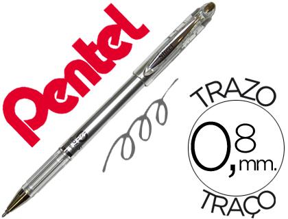 Esferografica Pentel Roller Metalica Bg 208 Prateada 0,4 mm Ideal p/Papel e Madeira Secagem Rapida